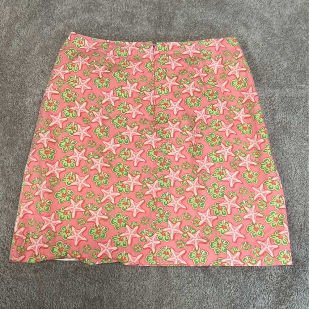 Vineyard Vines skirt womens 2 pink green Starfish floral hawaiian hibiscus - Picture 7 of 8